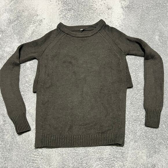 Lululemon Sweater Womens 6 ? Yin To You Merino Wool Split Hem Green Gray - Picture 1 of 6